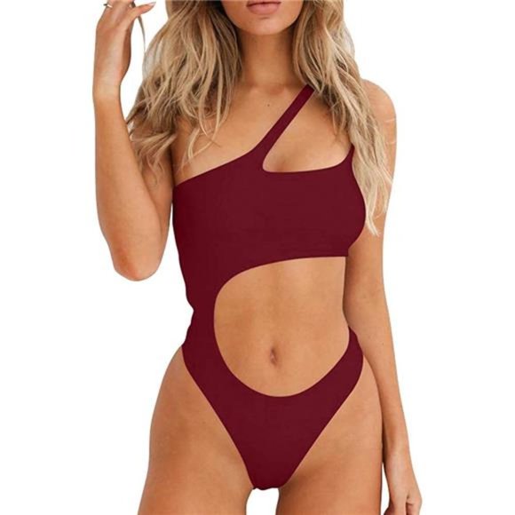 Great Women's Sexy One Shoulder Bathing Suit Cut Out One Piece Swimsuit - Picture 5 of 8
